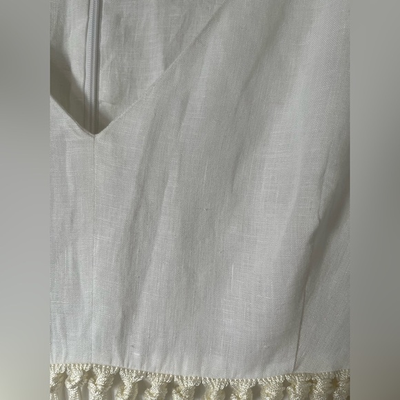 Fabiana Filippi linen dress with fringes size 14/L - Picture 8 of 16